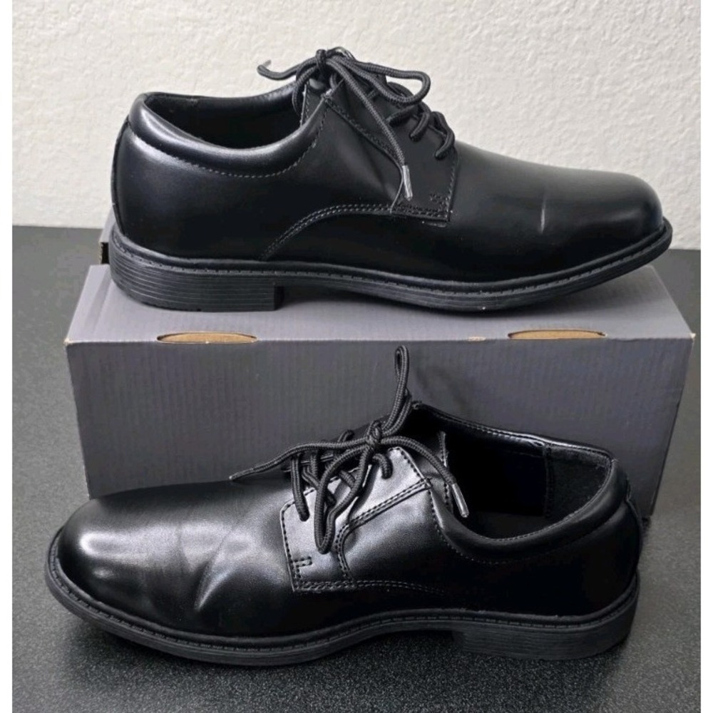 New Stacy Adams Kid's Boy's 7 M Austin Plain Toe Oxford Dress Shoes Black Formal